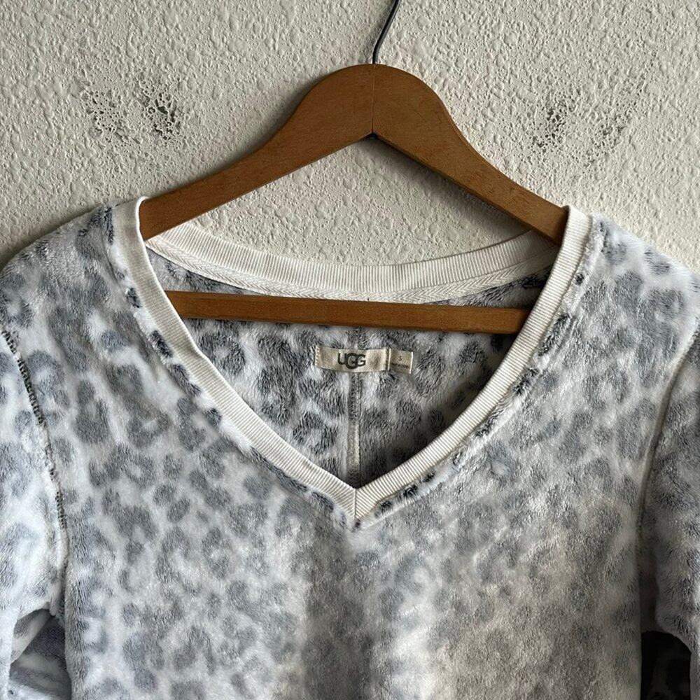 Ugg Women's Top Daisy Fleece Cotton Blend V-neck Long Sleeve Sweater Size S - Picture 5 of 13